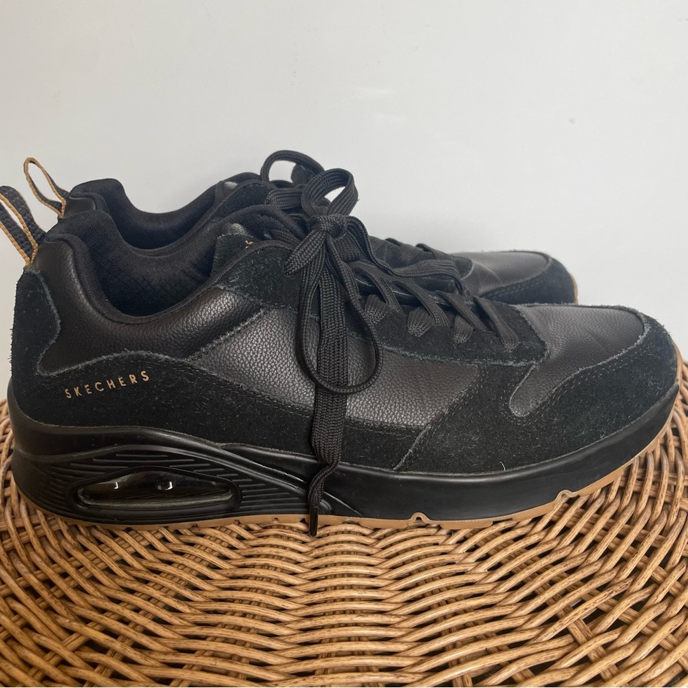Skechers Uno-Solid Air Black Men tennis shoes size 9 - Picture 2 of 13